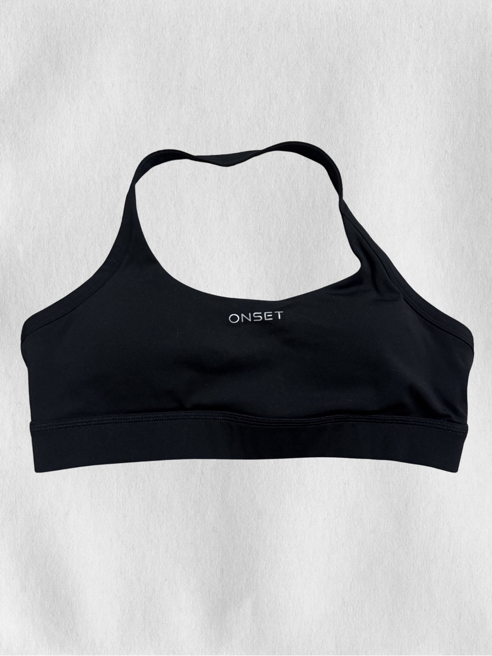 Onset Women's Black Racerback Sports Bra - Seamless Support